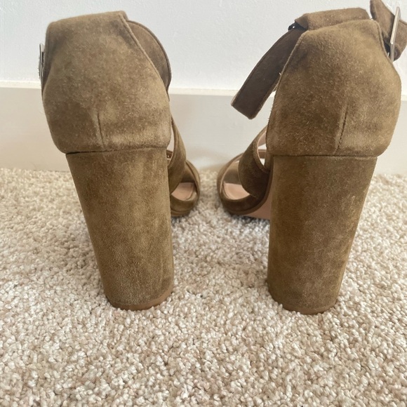 Steve Madden olive green cross ankle pumps 4 inch heel size 8 excellent conditio - Picture 8 of 9